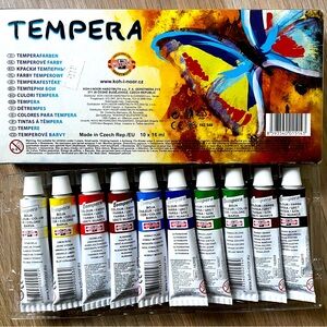 Tempera Water Color Paint Set - Multicolor Set of 10 Tubes